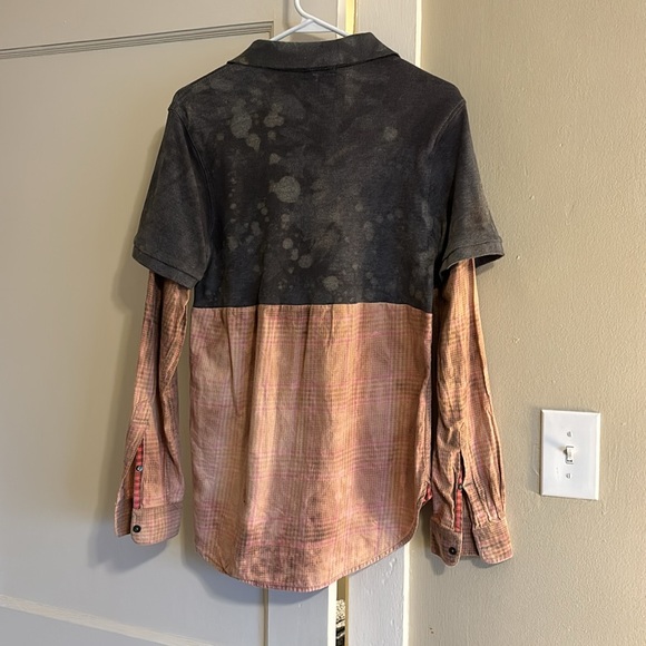 Free People x Tricia Fix Twofer Top Collared Button Down Long Sleeve Shirt NWT! - Picture 5 of 12